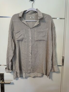 a new day Beige and White Striped Drawstring Pants